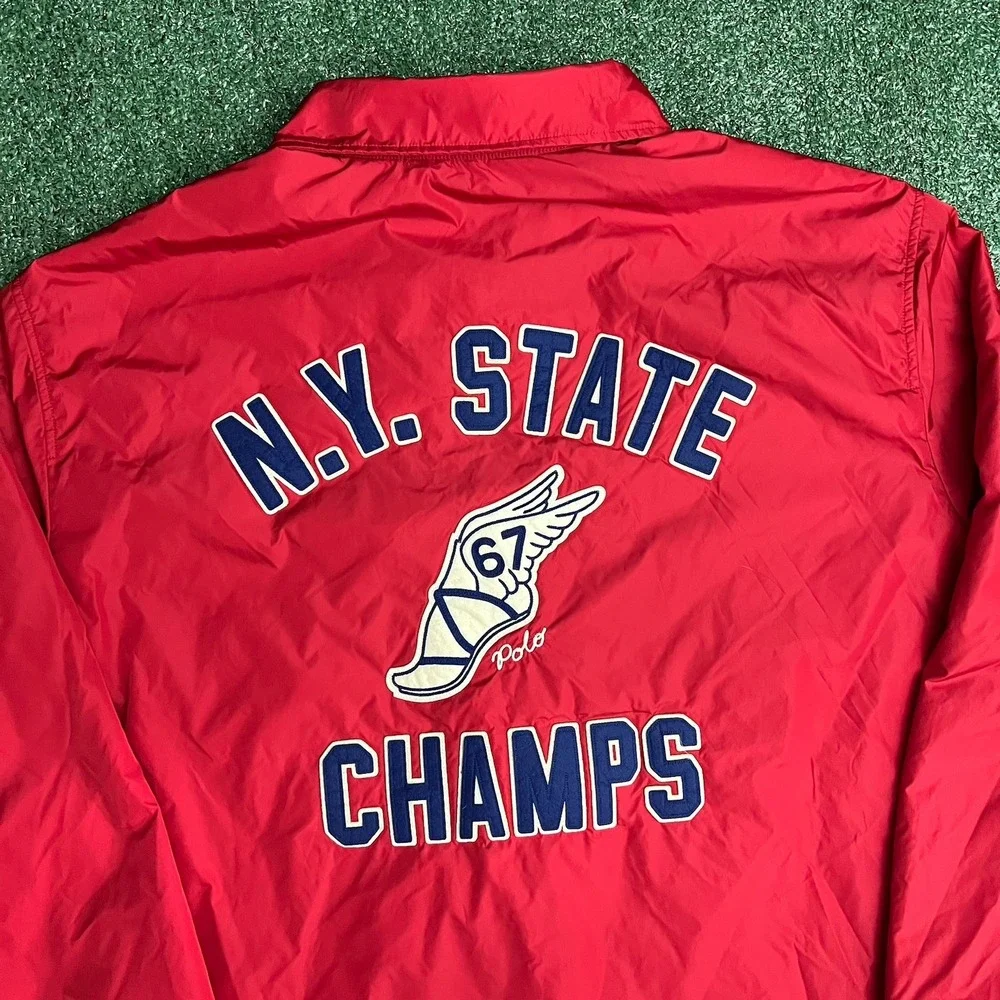 Polo Ralph Lauren NY STATE CHAMPS Red Coach's Jacket Size 3XLT NWOT Winged Foot
